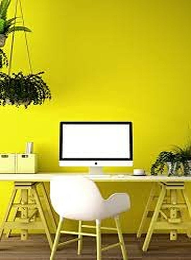 WISDOM 24" x 60" Yellow Peel and Stick Wallpaper Waterproof Solid Yellow Wallpaper Removable Contact Paper Pure Yellow Wall Paper Self Adhesive Wallpaper Yellow - Image 3